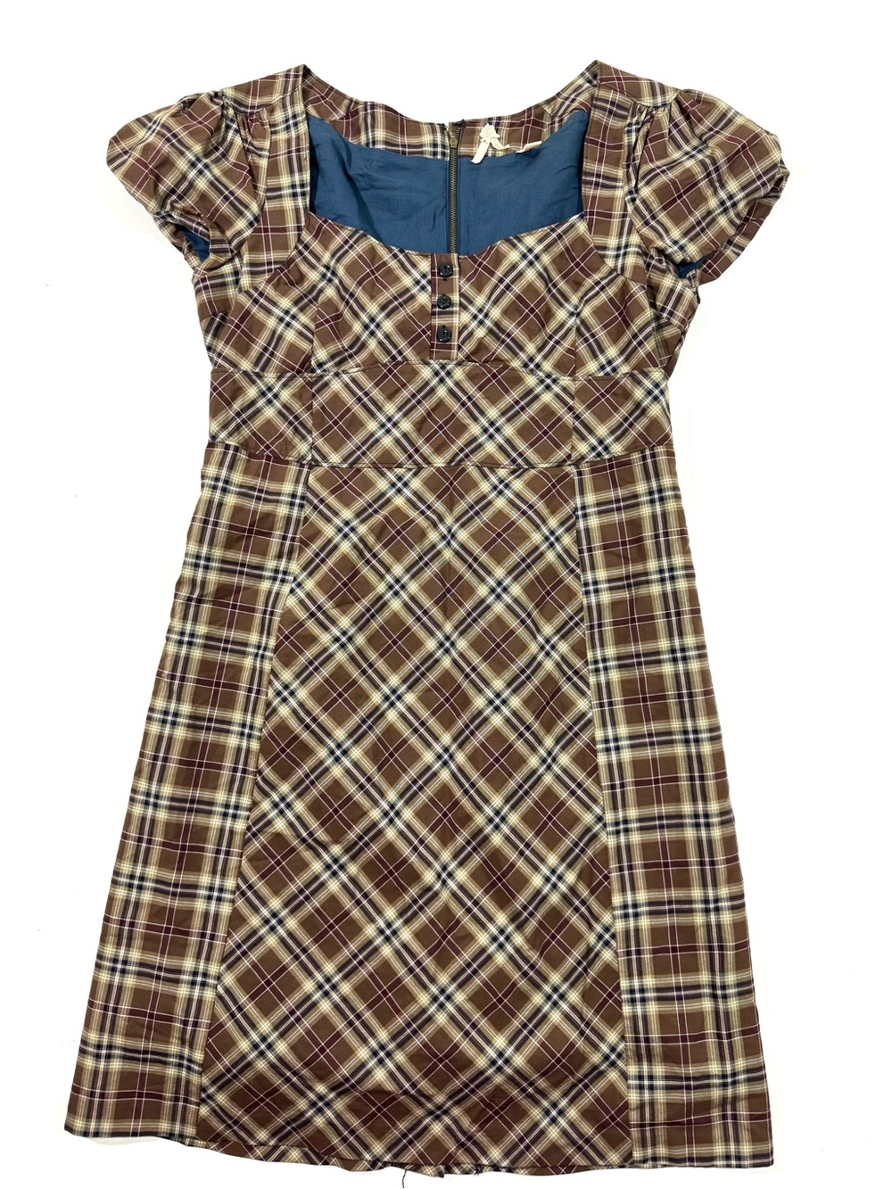 Maeve Anthropologie School Girl Plaid Dress Brown
